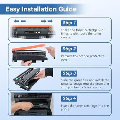 MYTONER Compatible Toner Cartridges Replacement for Brother TN760 TN-760 DR730 Drum Unit TN730 TN-730 for MFC-L2750DW MFC-L2690DW MFC-L2710DW MFC-L2717DW HL-L2350DW Printer (2 Packs Toner, 1 Drum) - Image 4
