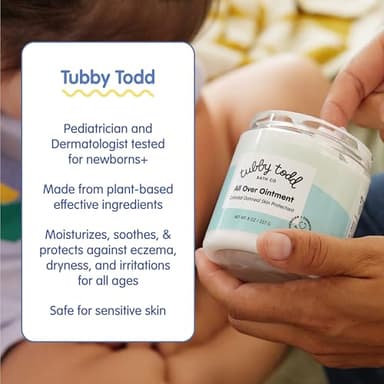 TUBBY TODD All Over Ointment Baby Eczema Cream, Everyday Multi-Purpose Baby Skin Relief Cream, Sensitive and Dry Skin, Rash & Irritation - Steroid & Gluten Free, Fragrance-Free, 8 oz, 2 Pack - Image 3