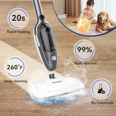 Steam Mop - All-in-one Powerful Handheld Steam Cleaner Detachable Floor Steamer with 11 Accessories, MultiPurpose Steamer for Hardwood Floors, Clothes,Windows,Tiles,Furniture,Carpet, Whole Home Use - Image 5