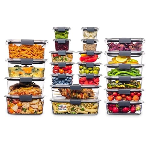 Rubbermaid Brilliance BPA Free 44-Piece Food Storage Containers Set Airtight Leak-Proof with Lids for Meal Prep Lunch and Leftovers - Image 1