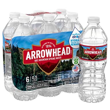 Arrowhead Brand 100% Mountain Spring Water, 16.9-ounce Recycled Plastic Bottles, 6 Count - Image 1