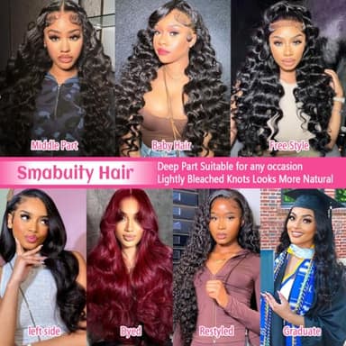 Smabuity 13x6 Body Wave Lace Front Wigs Human Hair Pre Plucked, 180% Density HD Transparent Glueless Lace Frontal Wigs with Baby Hair for Women, 26 Inch - Image 6
