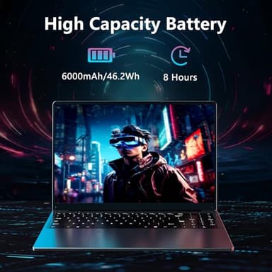 NAIKLULU 16 Inch Laptop Computer,16GB RAM 512GB SSD,12th Gen Alder Lake N95 4C/4T Processor(up to 3.4Ghz),UHD Graphics,16” FHD 1920 * 1200 Display,WiFi 5,BT4.2,Backlit Keyboard,Fingerprint Unlock - Image 6