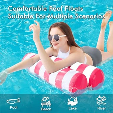3 Pack Inflatable Pool Floats, OKSUWATER 4-in-1 Water Hammock, Pool Floats Adult Size for Swimming Pool Party Summer Lake Water Fun - Image 5