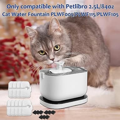 12-Pack Replacement Filters for Petlibro Dockstream Cat Water Fountain PLWF005 PLWF115 PLWF105, Ultra Quiet Pet Water Fountain - Image 5