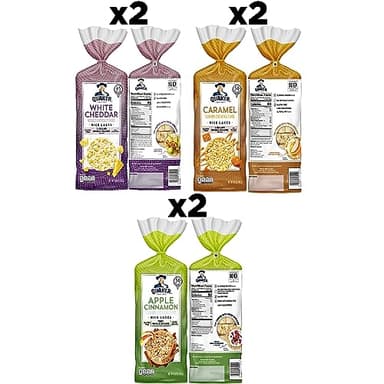Quaker Large Rice Cakes, Gluten Free, 3 Flavor Variety Pack, 6 Count - Image 3