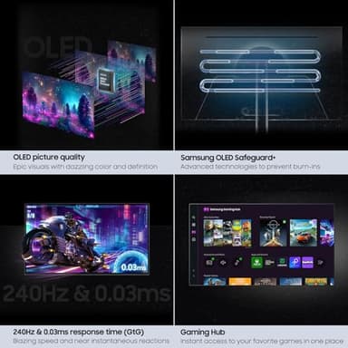 Samsung 32" Odyssey OLED G8 (G80SD) Series 4K UHD Smart Gaming Monitor w QD-OLED, 240Hz 0.03ms, G-Sync Compatible, Glare-Free Display, Sleek Metal Design, LS32DG800SNXZA, 3 Yr Warranty - Image 9