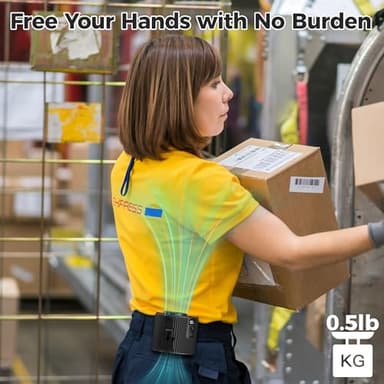 KITWLEMEN Portable Waist Fan - Personal Clip on Belt Fan, 5 Speeds 20H Cooling, Rechargeable Battery Operated, Wearable with Lanyard for Camping, Travel, Jobsite (Black) - Image 4