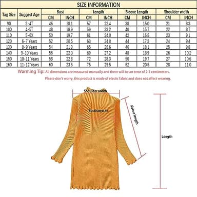 YETANLID Toddler Girls Knit Sweater Dress Long Sleeve Soft Touch Mock Neck Bodycon Winter Pullover Sweater Dress Yellow Size 3-4T - Image 7