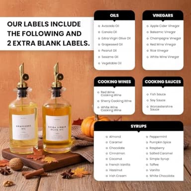 Molimoli - Premium Olive Oil Dispenser Bottles for Kitchen with Pourer - Oil and Vinegar Dispenser Set, Glass Dispenser for Kitchen, Dispenser Bottle of 350ml - Set of 2 - Image 6