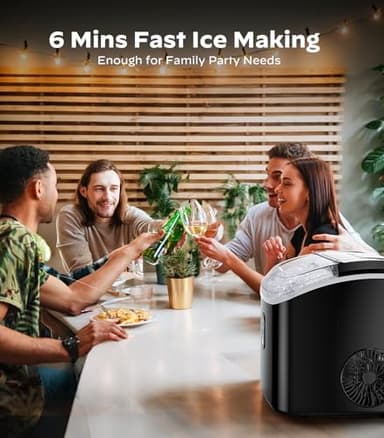 Nugget Ice Makers Countertop, Pellet Ice Machine with Self-Cleaning Function, Nugget Ice Machine Produces 33 lbs of Chewable Ice in 24 Hours, Sonic Ice Maker Perfect for Home Kitchens Party Camping - Image 2