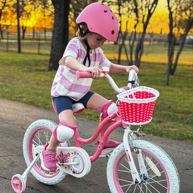 RoyalBaby Stargirl Kids Girls Bike Bicycle with Basket Training Wheels Kickstand 16 Inch Pink - Image 14