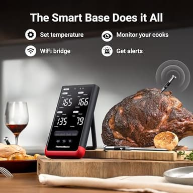 ThermoMaven Smart Bluetooth Wireless Meat Thermometer: Standalone Base, WiFi Unlimited Range, 6 Sensors with NIST Certified Accuracy, 4 Probes for Kitchen, BBQ, Grill, Oven, Smoker, Rotisserie - Image 2