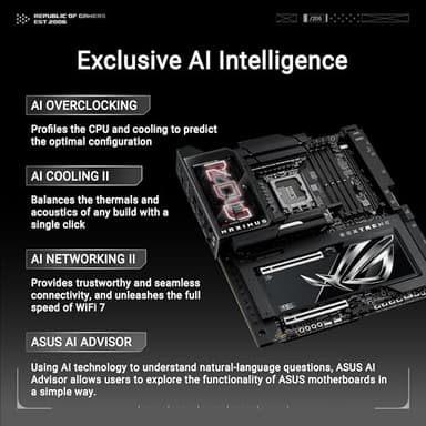 ASUS ROG MAXIMUS Z890 EXTREME Intel® Z890 LGA 1851 E-ATX motherboard, Advanced AI PC-ready, 24+2+1+2 stages, DDR5, WiFi7, 2.5G/10G LAN, PCIe® 5.0 M.2, Thunderbolt™ 5, USB Type-C®, AI OC, 5” LCD Screen - Image 2