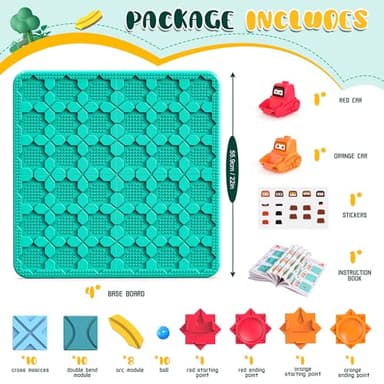 STEM Logic Road Builder Toys: Board Games Toys for 5 Year Old Kids Montessori Brain Teaser Puzzles Educational Learning Activities Toy for Kid Ages 3 4 6-8 12 Boys Girls Gifts (Blue, 50PCS) - Image 6