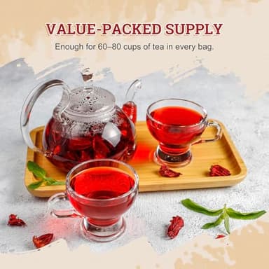 52USA Organic Hibiscus Flowers, Hibiscus Tea, 1 lb (16oz), Hibiscus Flowers Herbal Tea, 100% Certified Organic, Cut and Sifted, Flor de Jamaica, Gluten Free, Non GMO, Keto Friendly - Image 2