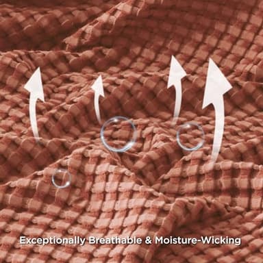 Bedsure Cooling Cotton Waffle Oversized King Blanket - Lightweight Breathable Rayon Derived from Bamboo for Hot Sleepers, Luxury Throws for Bed and Sofa, 120x96 Inches - Image 6
