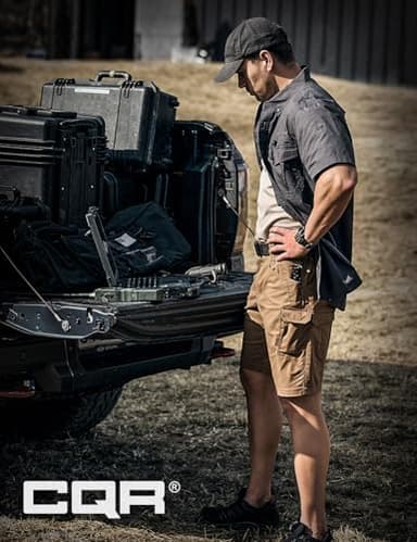 CQR Men's Flex Casual Cargo Shorts, Lightweight Water Resistant Golf Shorts, Stretch Tactical Work Shorts with Multi-Pocket, Tac Cougar, 32W x 10L - Image 5