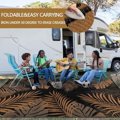 Cekene Outdoor Rugs 6’x9’ Waterproof Outdoor Patio Rug Blue Reversible Mats Lightweight Plastic Straw Rug with Carry Bag Portable RV Camping Mat Modern Outdoor Area Rug for Patio Deck Picnic - Image 5