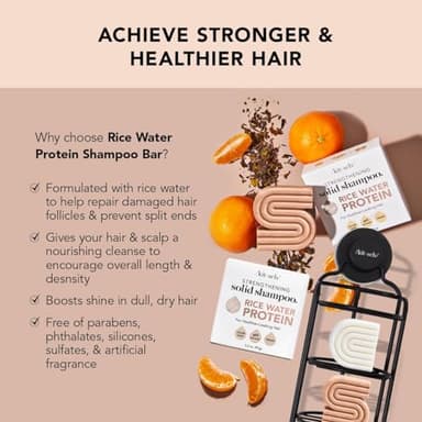 Kitsch Rice Water Shampoo & Conditioner Set – Solid Shampoo & Conditioner Bar with Protein for Hair Growth, Strengthening Hair & Damage Repair – Paraben, Sulfate & Silicone Free – 2 Pack - Image 3