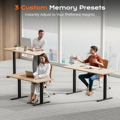 Huuger Dual Motor Electric Standing Desk Frame, Sit Stand up Desk Leg for 47.2” to 86.6” Desktop, Computer Desk Leg with Cable Tray, 3 Memory Height Presets, 2 Hooks, Black Frame Only - Image 5