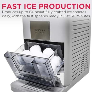 Frigidaire, EFIC240 Countertop Artisanal Sphere Ice Machine, Transparent Window, Gourmet Ice Maker, 84 Sphere per Day Capacity, Auto Self Cleaning Ice Making Machine (Grey) - Image 4