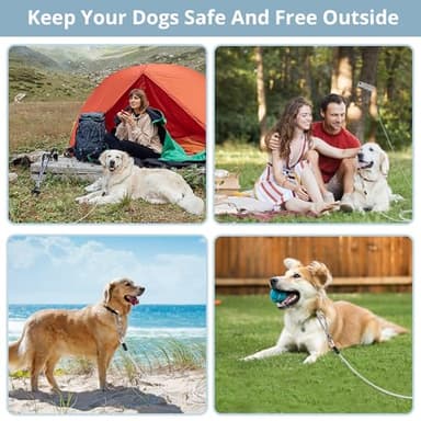 jenico Dog Tie Out Cable: 30 ft Dog Lead for Yard - Heavy Duty Chain Leash Outside for Small Large Dogs Up to 500 lbs - Outdoor Dog Runner Tether - Image 6