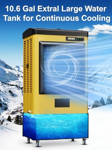 Uthfy 4800 CFM Swamp Cooler Air Conditioner, 41" Evaporative Air Cooler with 10.6 Gal Water Tank, 3 Speeds, 120°Oscillation, 3 Ice Packs, Outdoor Air Conditioner for Garage, Patio, Yard, Factory - Image 6