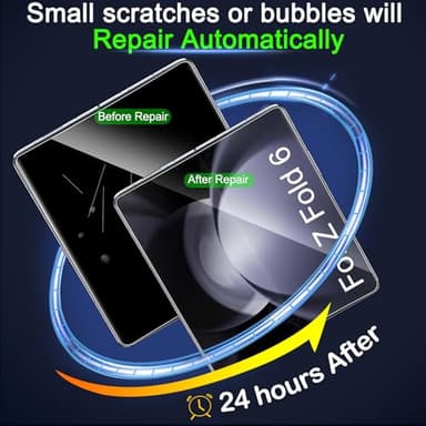 IMBZBK 9 in 1 for Samsung Galaxy Z Fold 6 Screen Protector, 3 Inside Flexible Film + 3 Front Tempered Glass + 3 Camera Lens Protector Accessories with Installation Frame No bubbles - Image 2