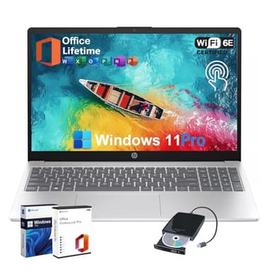 HP Flagship Touchscreen Laptop Computer - Free CD/DVD Drive• Office Lifetime • 15.6" HD Touchscreen • Intel i3 1215U • Wi-Fi 6E • Anti-Glare HD Display Win 11 Pro(16G RAM • 512GB SSD) - Image 1