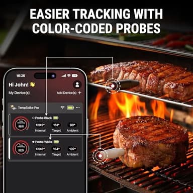 TempSpike Wireless Meat Thermometer Digital with App, WiFi & Bluetooth BBQ Grill Thermometer with High Precision, Waterproof & Heat-Resistant Probes, Rechargeable Base with Display for BBQ Smoker Oven - Image 7