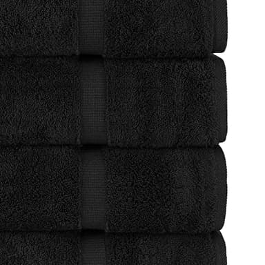 Chakir Turkish Linens | Hotel & Spa Quality 100% Cotton Premium Turkish Towels | Soft & Absorbent (4-Piece Bath Towels, Black) - Image 4