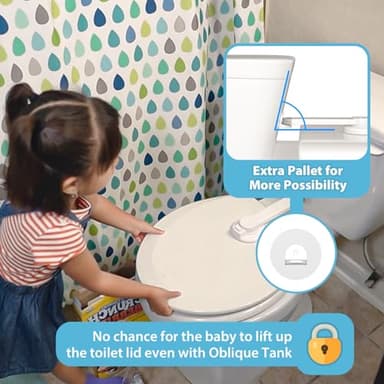 4our Kiddies Toilet Locks Baby Proof, Baby Proofing Toilet Seat Lock with Extra Pallet Fit for Most Standard Toilet, Easy Intallation Toilet Lid Lock for Child Safety with 1 Extra 3M Adhesive((1 Pack) - Image 2