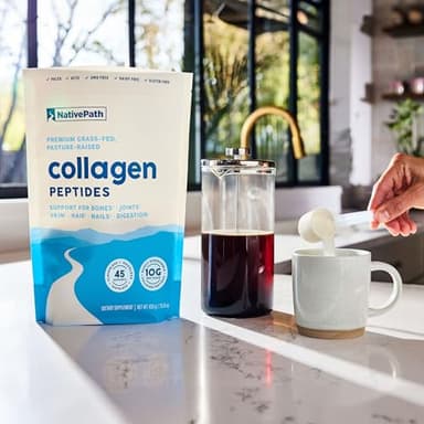 NativePath Collagen Peptides Protein - Hydrolyzed Type 1 & 3 Collagen Powder for Skin, Hair, Nails - 15.9 oz (45 Servings) - Image 8