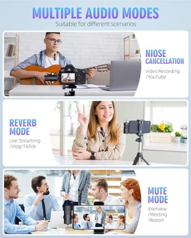 PQRQP 3 in 1 Wireless Lavalier Microphones for iPhone, iPad, Android, Camera, USB-C Microphone, 7-Hour Battery, Mini Microphone with Noise Reduction for Video Recording, Vlog, YouTube, TikTok - Image 7