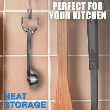 Measuring Spoons, Premium Heavy Duty 18/8 Stainless Steel Measuring Spoons Cups Set, Small Tablespoon with Metric and US Measurements, Set of 6 for Measuring Dry and Liquid Ingredients - Image 7