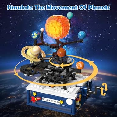Solar System Building Sets with Light - Rotatable Space Exploration Building Toys with 9 Planets & Rocket Sets Science Astronomy Educational Gifts for Boys Girls Age 6+ Years Old Kids(775 PCS) - Image 4