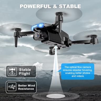 2K HD FPV Drone with Camera for Adults - Altitude Hold, One-Key Takeoff/Landing, 3 Speed Modes, Headless Mode, 2 Batteries, Foldable & Portable, Best Gifts for Beginners, Teen Boys & Girls - Image 4