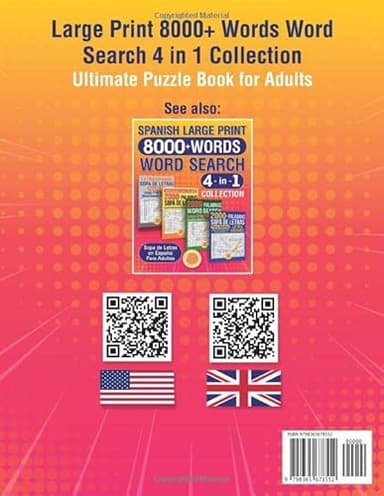 Large Print 8000+ Words Word Search 4 in 1 Collection: Ultimate Puzzle Book for Adults - Image 2