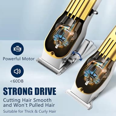 Hair Clippers for Men, Professional Beard Trimmer Mens Shaver Electric Razor Nose Trimmer Kit, Cordless Barber Clippers and Trimmers Set, Hair Cutting Kit, Shaving Machines for Men Grooming Gifts - Image 6