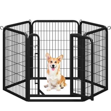 Yaheetech Dog Playpen Outdoor, 32 inch 6 Panels Dog Pen Indoor Heavy Duty Puppy Exercise Pen Metal Pet Fence for RV Camping/Yard/Garden - Image 1
