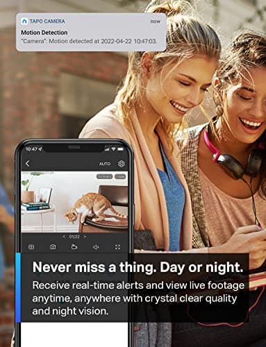 Tapo TP-Link 1080P Indoor Security Camera for Baby Monitor, Dog Camera w/Motion Detection, 2-Way Audio Siren, Night Vision, Cloud & SD Card Storage, Works w/Alexa & Google Home C100 - Image 3