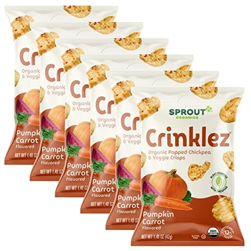 Sprout Organic Baby Food, Stage 4 Toddler Veggie Snacks, Pumpkin Carrot Crinklez, 1.48 Ounce (Pack of 6) - Image 1