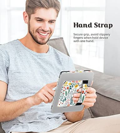 MoKo Case for 7"/6.8" Kindle Paperwhite(12th/11th Generation-2024/2021) and Kindle Colorsoft Signature Edition, Slim PU Shell Cover Case with Auto-Wake/Sleep for Kindle Paperwhite 2024, Flowers - Image 7