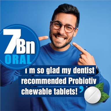 Probiotiv Oral Probiotics for Mouth Bad Breath 7 Billion CFU - Chewable Dental Probiotics for Teeth & Gums, Fresh Breath Freshener, Supports Oral Microbiome & Healthy Mouth - Image 4