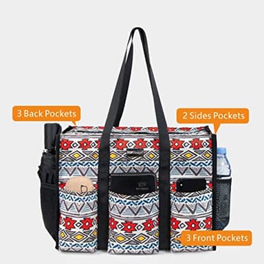 TOPDesign Utility Water Resistant Tote Bag for Women - 13 Exterior & Interior Pockets, Top Zipper Closure, Thick Bottom Support - Perfect Work Tote for Teachers, Nurses, Accountants, Professionals - Image 3