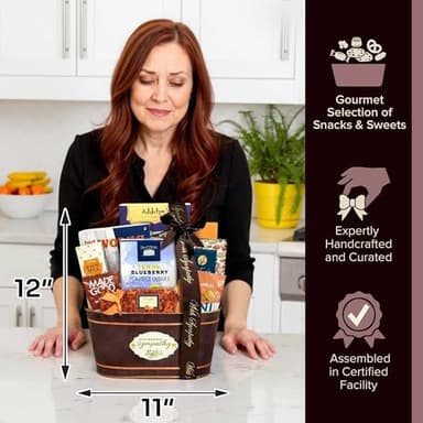 Broadway Basketeers Sympathy Care Package Gift Basket of Chocolates & Sweets.Send Condolences & Well Wishes with Beautiful Basket Enjoy Large Assortment of Sweets & Savory,Perfect for Mom Dad Friends - Image 7