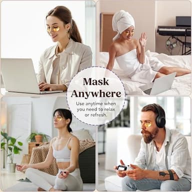 DERMORA Golden Glow Under Eye Patches | Rejuvenating Treatment | Dark Circles, Puffy Eyes, Refreshing, Revitalizing, Travel, Wrinkles | 50 Pairs Eye Gels - Image 7