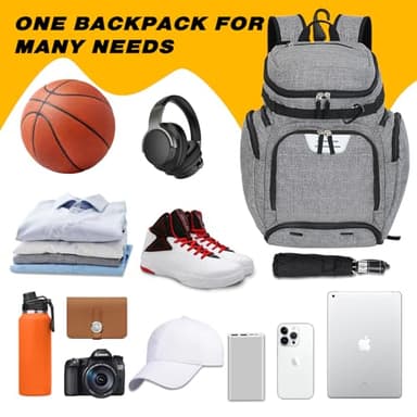 Goloni Basketball Backpack,Large Sports Bag with Ball Compartment & Shoe Compartment, Best for Basketball, Soccer, Volleyball,Gym, Travel - Image 4