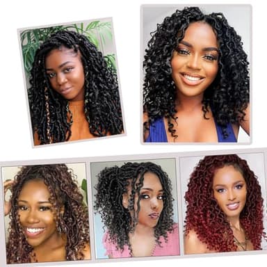 Vemet Goddess Locs Crochet Hair,8 Inch 9 Packs Faux Locs Synthetic Crochet Hair for Black Women, Boho Style Pre looped crochet with Curly Ends - Image 7